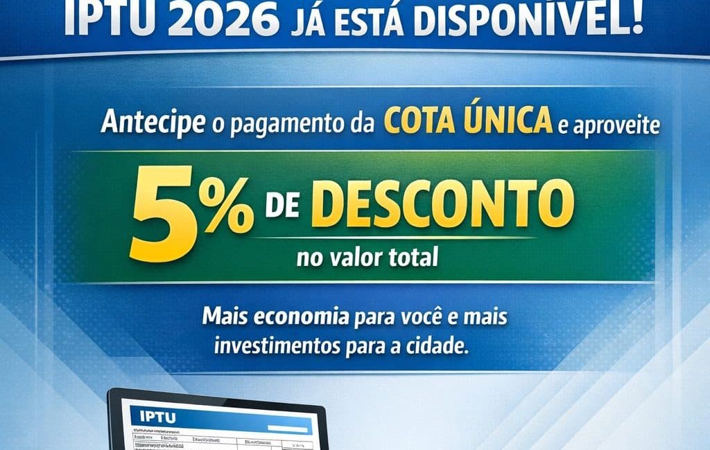 IPTU 2026 já está disponível para consulta e pagamento